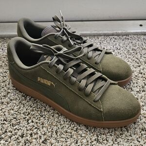 Puma Olive Green Suede Sneakers Size 13